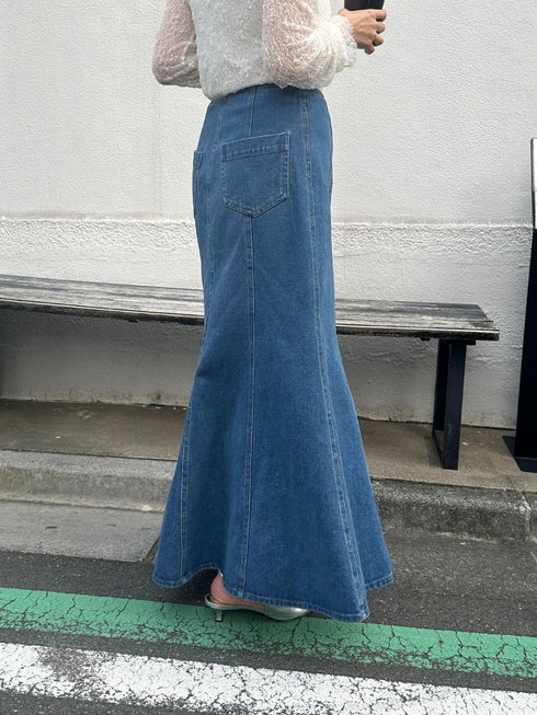 【 予約:2月中旬 】デニムマーメイドSK /M261-23018