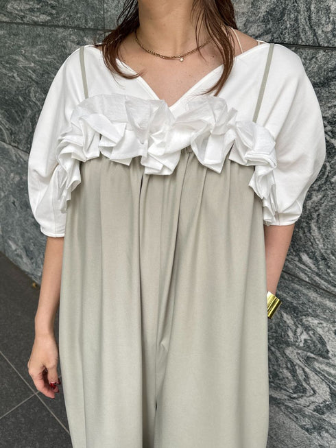 【 予約:2月中旬 】バブルフリルサロペット /M261-33007