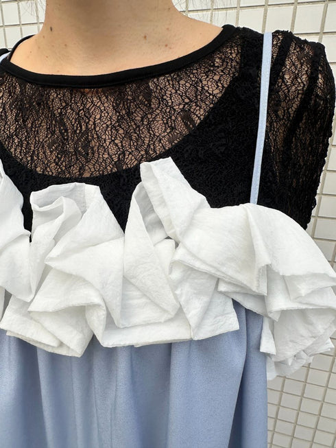 【 予約:2月中旬 】バブルフリルサロペット /M261-33007