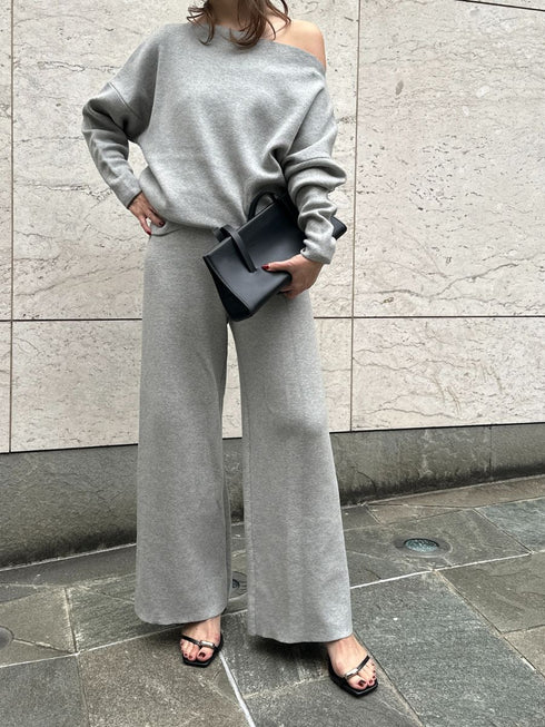 【 予約:2月中旬 】スウェットライクニットPT /M261-33026