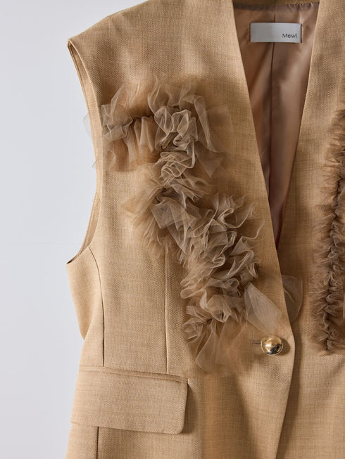 【 予約:2月中旬 】チュールフリルベスト /M261-43001