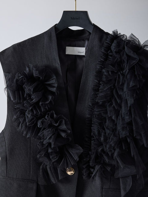 【 予約:2月中旬 】チュールフリルベスト /M261-43001