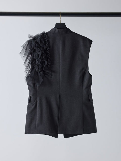 【 予約:2月中旬 】チュールフリルベスト /M261-43001