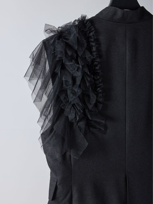 【 予約:2月中旬 】チュールフリルベスト /M261-43001