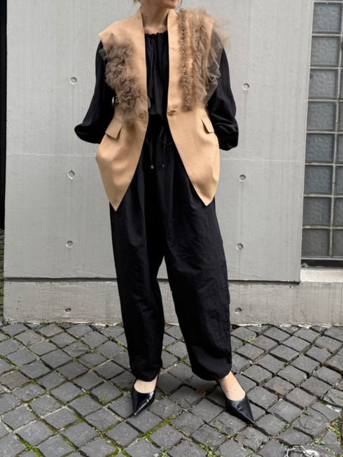 【 予約:2月中旬 】チュールフリルベスト /M261-43001