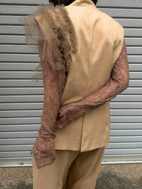 【 予約:2月中旬 】チュールフリルベスト /M261-43001