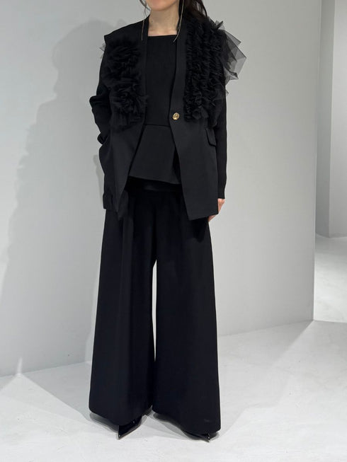 【 予約:2月中旬 】チュールフリルベスト /M261-43001