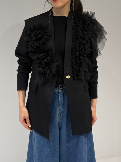 【 予約:2月中旬 】チュールフリルベスト /M261-43001