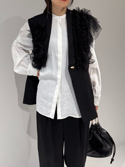 【 予約:2月中旬 】チュールフリルベスト /M261-43001