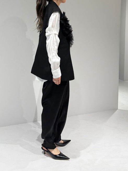 【 予約:2月中旬 】チュールフリルベスト /M261-43001