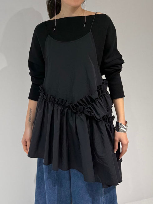 【 予約:2月中旬 】アシメティアードキャミ /M261-13013