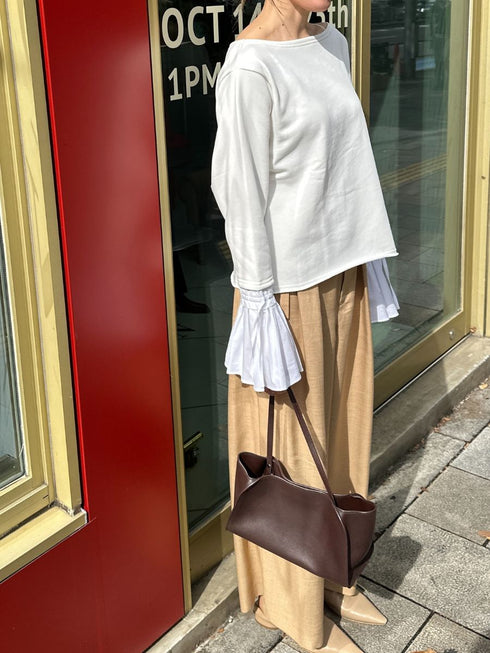 【 予約:2月中旬 】オフショルシャツスリーブスウェット /M261-83011