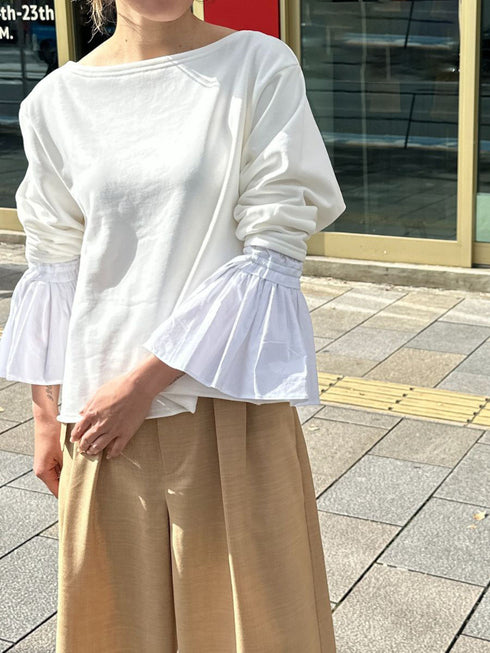 【 予約:2月中旬 】オフショルシャツスリーブスウェット /M261-83011