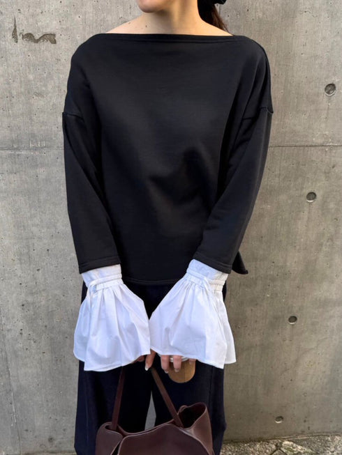 【 予約:2月中旬 】オフショルシャツスリーブスウェット /M261-83011