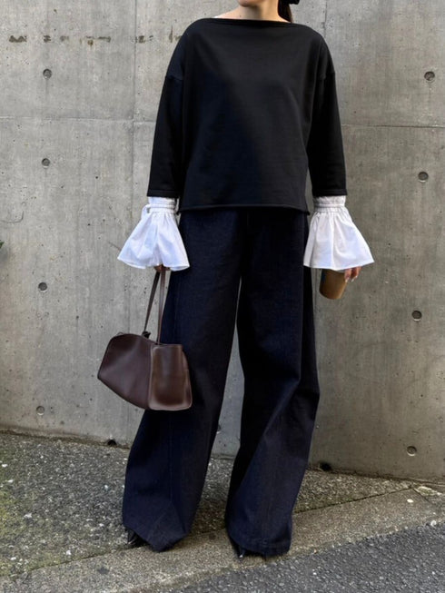 【 予約:2月中旬 】オフショルシャツスリーブスウェット /M261-83011