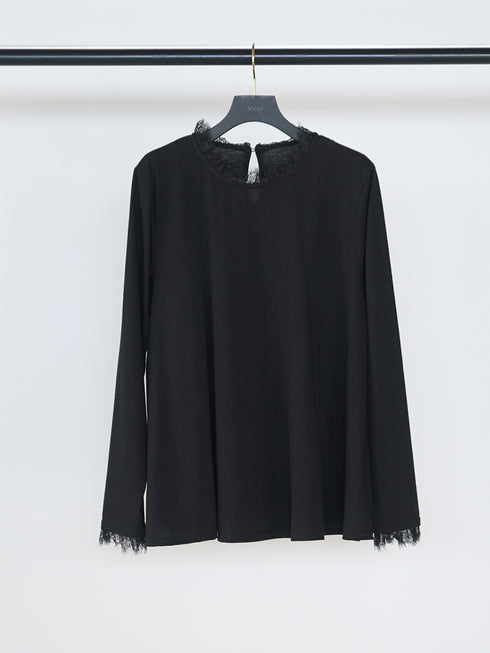 【 予約:2月中旬 】レースカラーフレアTOPS /M261-83030