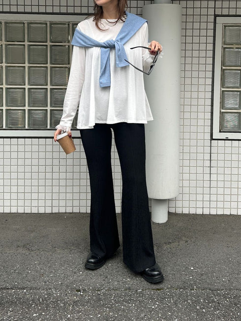 【 予約:2月中旬 】レースカラーフレアTOPS /M261-83030