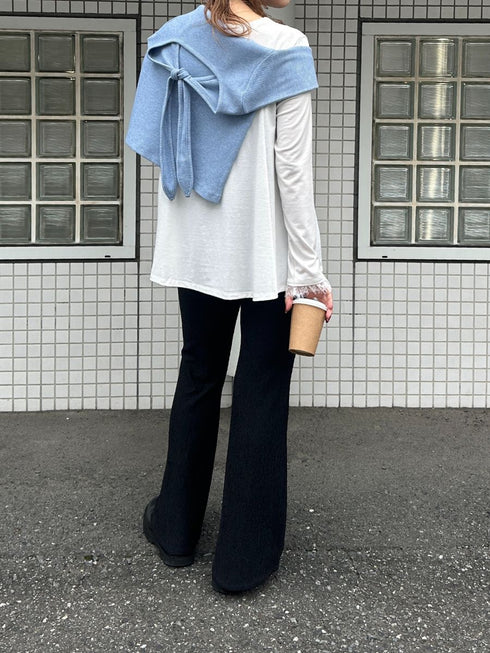 【 予約:2月中旬 】レースカラーフレアTOPS /M261-83030