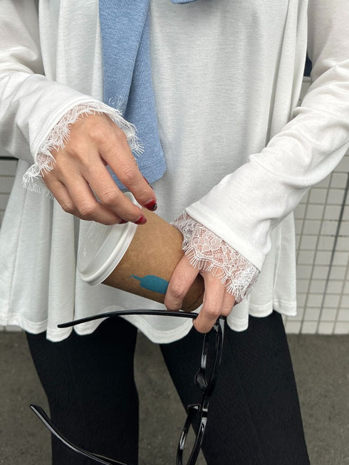 【 予約:2月中旬 】レースカラーフレアTOPS /M261-83030