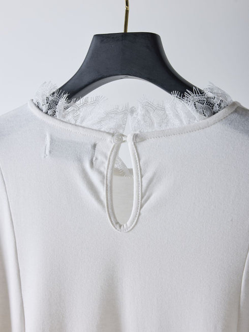 【 予約:2月中旬 】レースカラーフレアTOPS /M261-83030