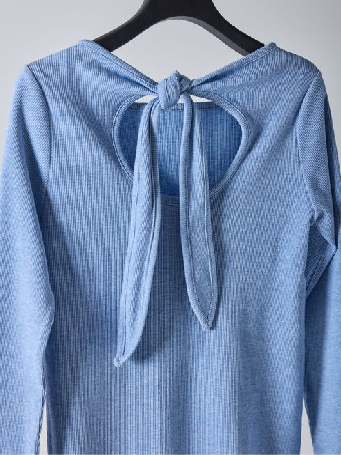 【 予約:2月中旬 】ラメリブバックリボンTOPS /M261-87023