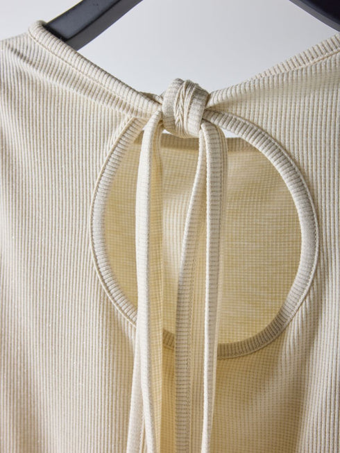 【 予約:2月中旬 】ラメリブバックリボンTOPS /M261-87023