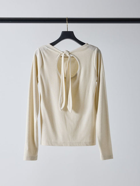 【 予約:2月中旬 】ラメリブバックリボンTOPS /M261-87023