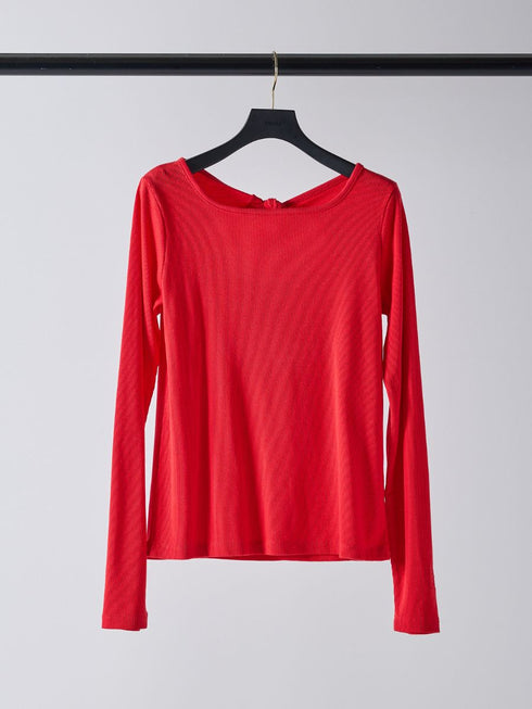 【 予約:2月中旬 】ラメリブバックリボンTOPS /M261-87023