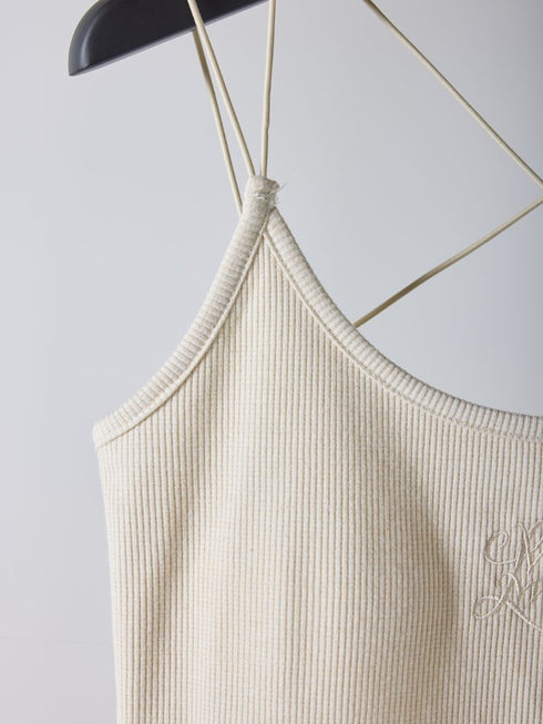 【 予約:2月中旬 】ラメリブカップ付きキャミ /M261-87024