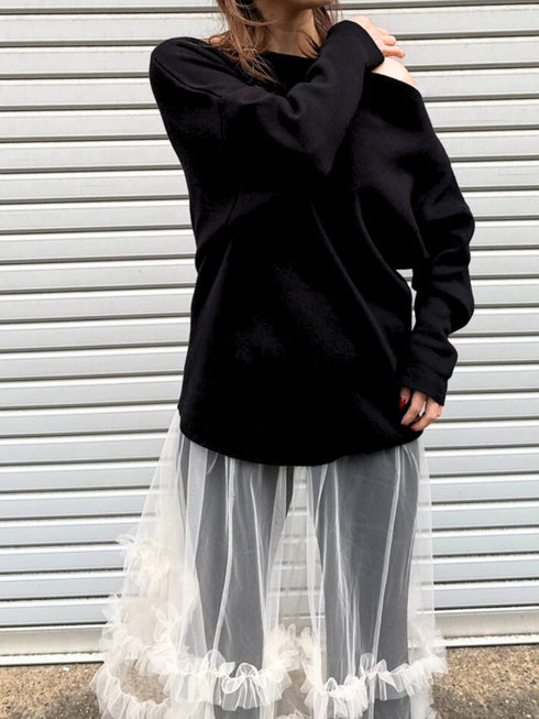 【 予約:2月中旬 】スウェットライクドルマンニット /M261-93025