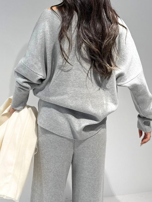 【 予約:2月中旬 】スウェットライクドルマンニット /M261-93025