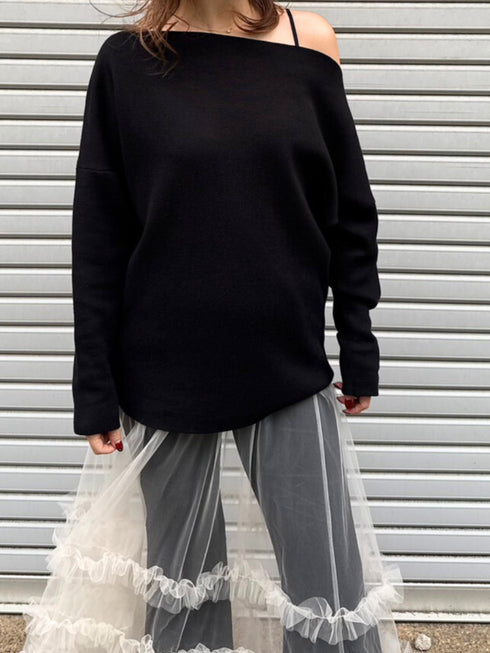 【 予約:2月中旬 】スウェットライクドルマンニット /M261-93025