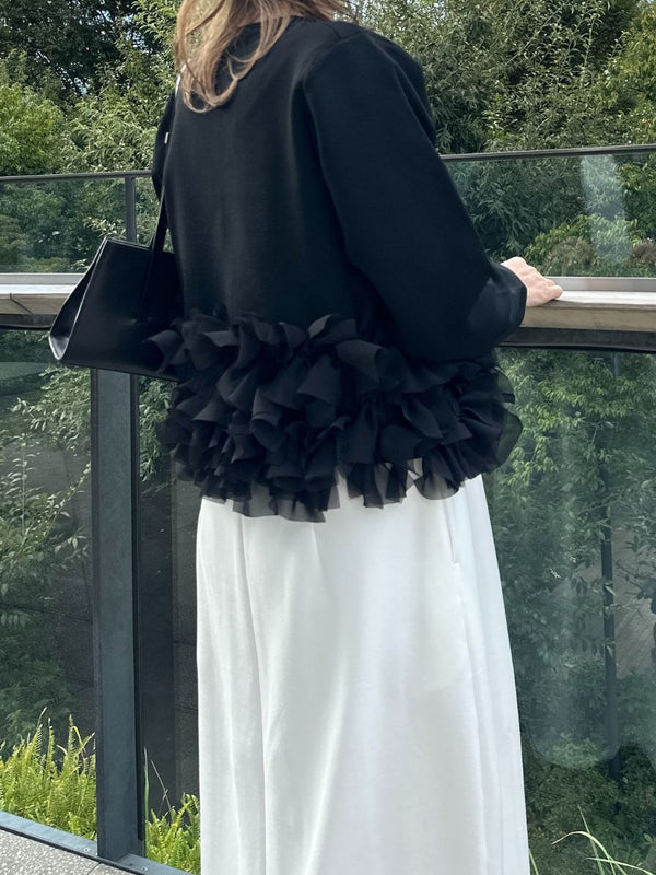 【 予約:2月中旬 】リボンフリンジカーデ /M261-97027