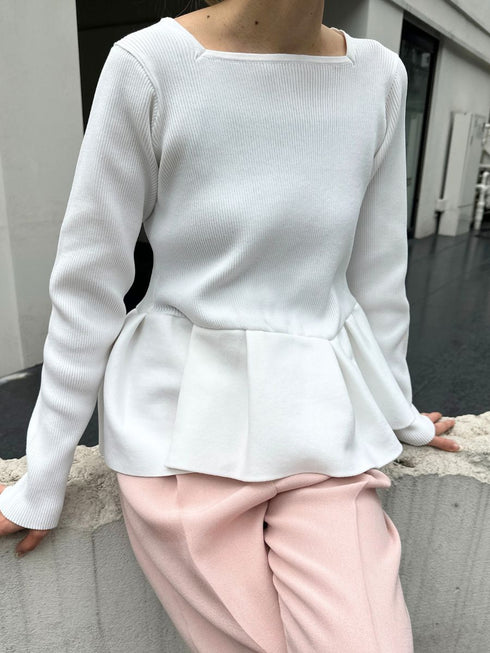 【 予約:2月中旬 】ペプラムニット /M261-97028