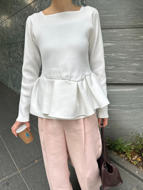 【 予約:2月中旬 】ペプラムニット /M261-97028