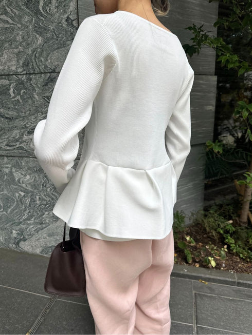 【 予約:2月中旬 】ペプラムニット /M261-97028