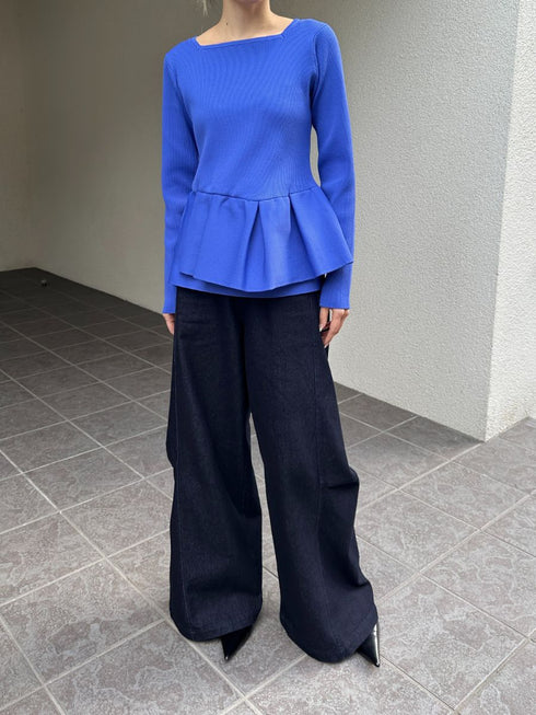 【 予約:2月中旬 】ペプラムニット /M261-97028