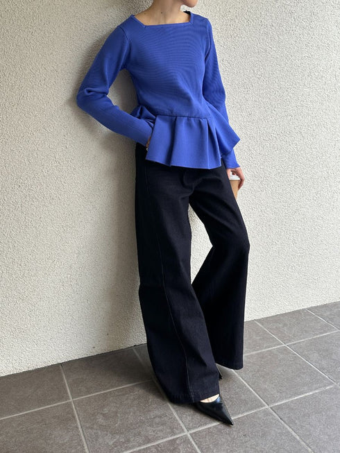 【 予約:2月中旬 】ペプラムニット /M261-97028