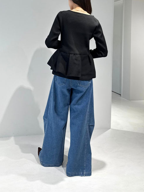 【 予約:2月中旬 】ペプラムニット /M261-97028