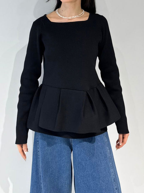 【 予約:2月中旬 】ペプラムニット /M261-97028