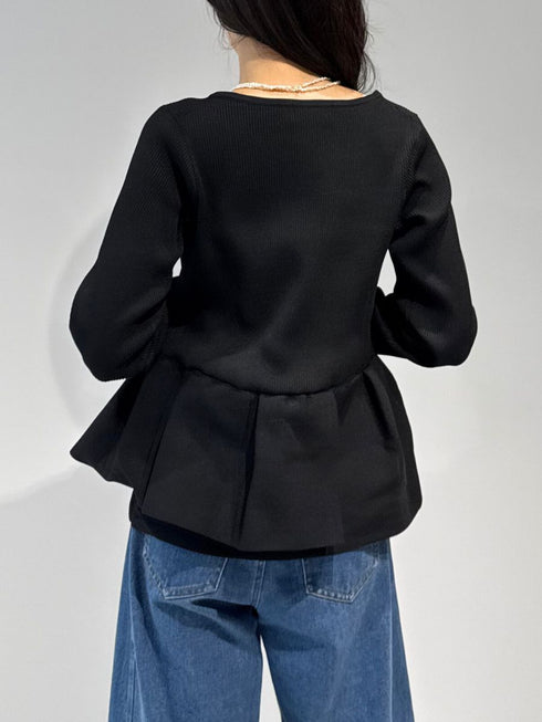 【 予約:2月中旬 】ペプラムニット /M261-97028