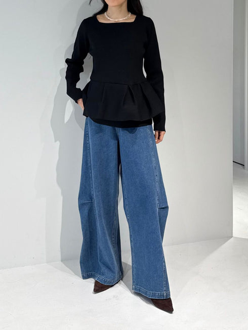 【 予約:2月中旬 】ペプラムニット /M261-97028