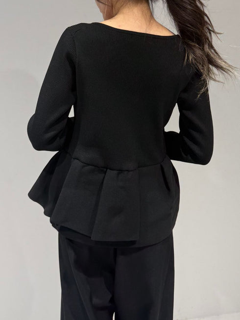 【 予約:2月中旬 】ペプラムニット /M261-97028