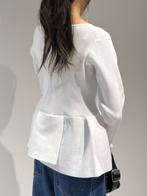 【 予約:2月中旬 】ペプラムニット /M261-97028