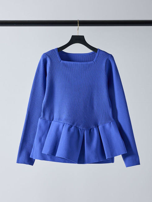 【 予約:2月中旬 】ペプラムニット /M261-97028