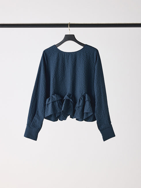 【 予約:8月中旬 】チェックペプラムフリルBL /M263-13110