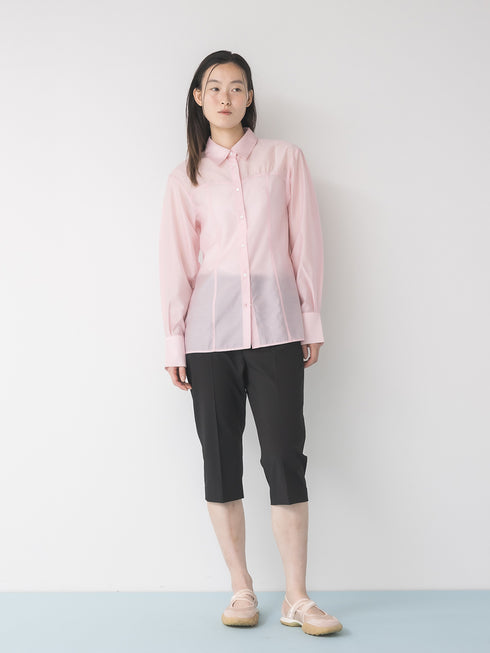 【 予約:1月中旬 】SHEER CURVY SHIRT /M264-18167