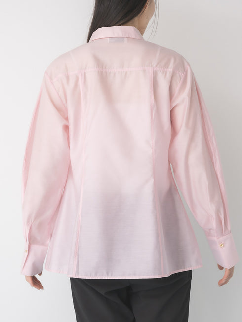【 予約:1月中旬 】SHEER CURVY SHIRT /M264-18167