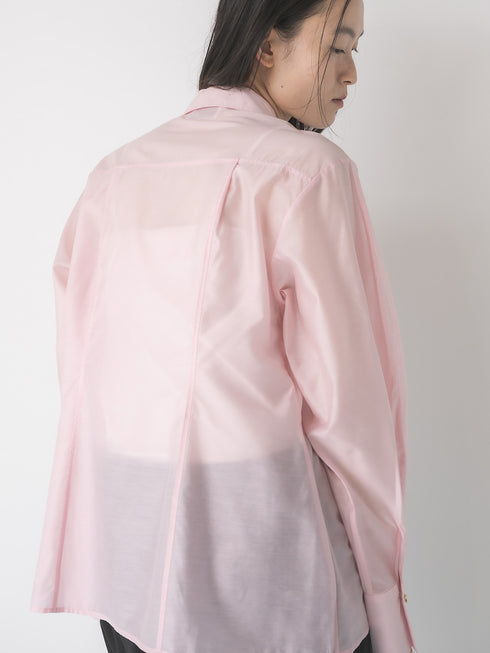 【 予約:1月中旬 】SHEER CURVY SHIRT /M264-18167