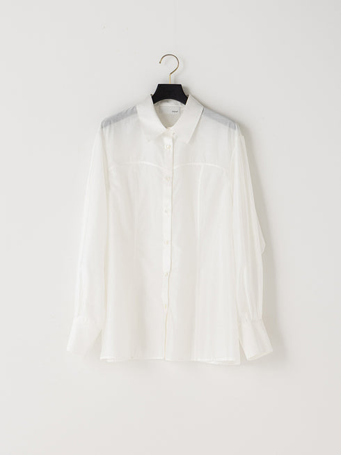 【 予約:1月中旬 】SHEER CURVY SHIRT /M264-18167